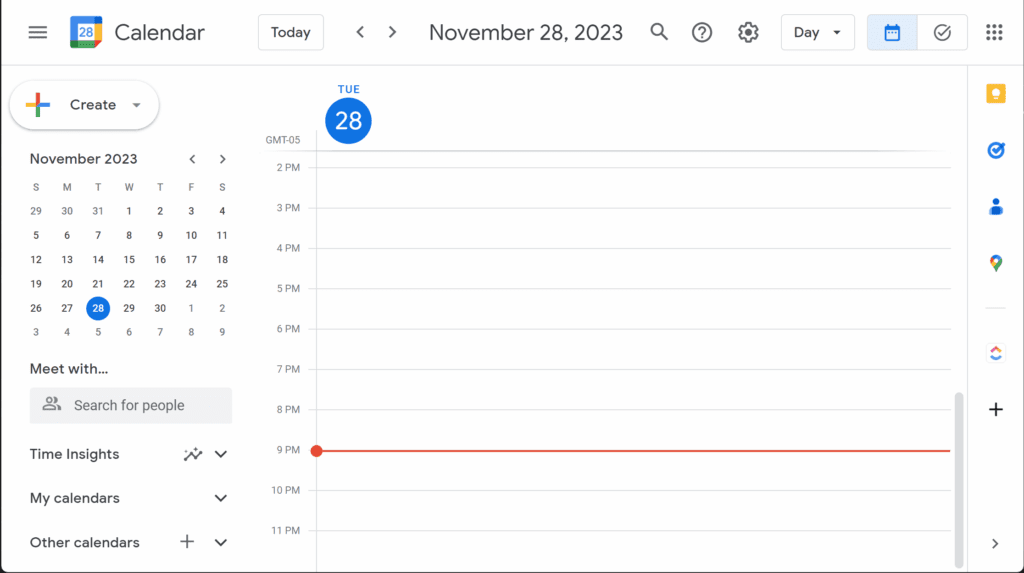 google calendar screenshot