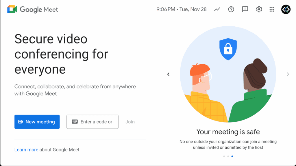 google meet screenshot