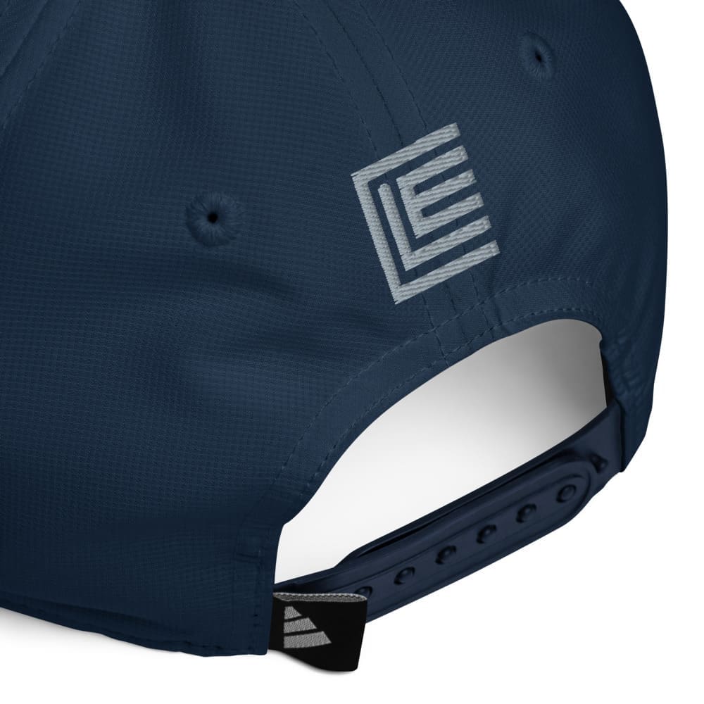 detail view of adidas cle a-maze performance cap back in navy