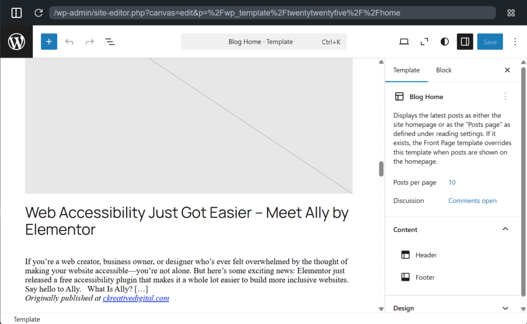 block editor add post